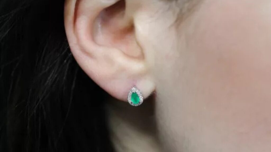 boucles oreilles emeraude